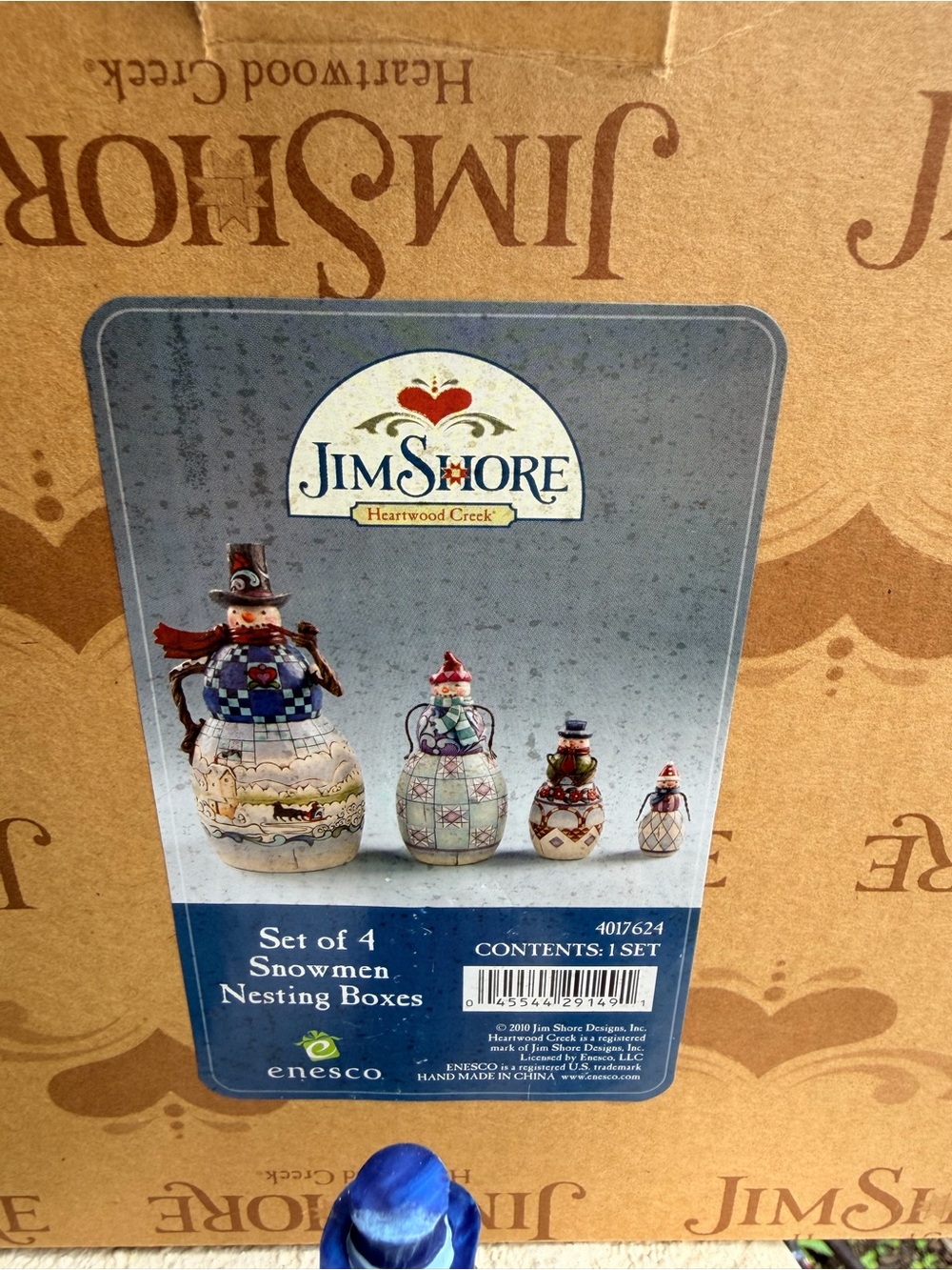 Jim Shore 4017624 Set of 4 Snowmen Nesting Boxes Heartwood Creek 2010 w Box - Picture 8 of 13